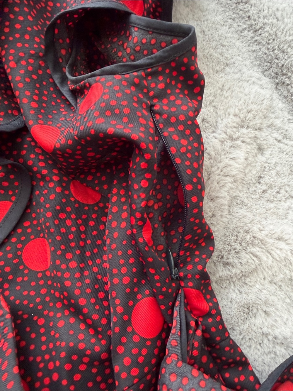 Hi There from Karen Walker Red Polka Dot Ruffle Wrap Dress Size 4 - Picture 10 of 10